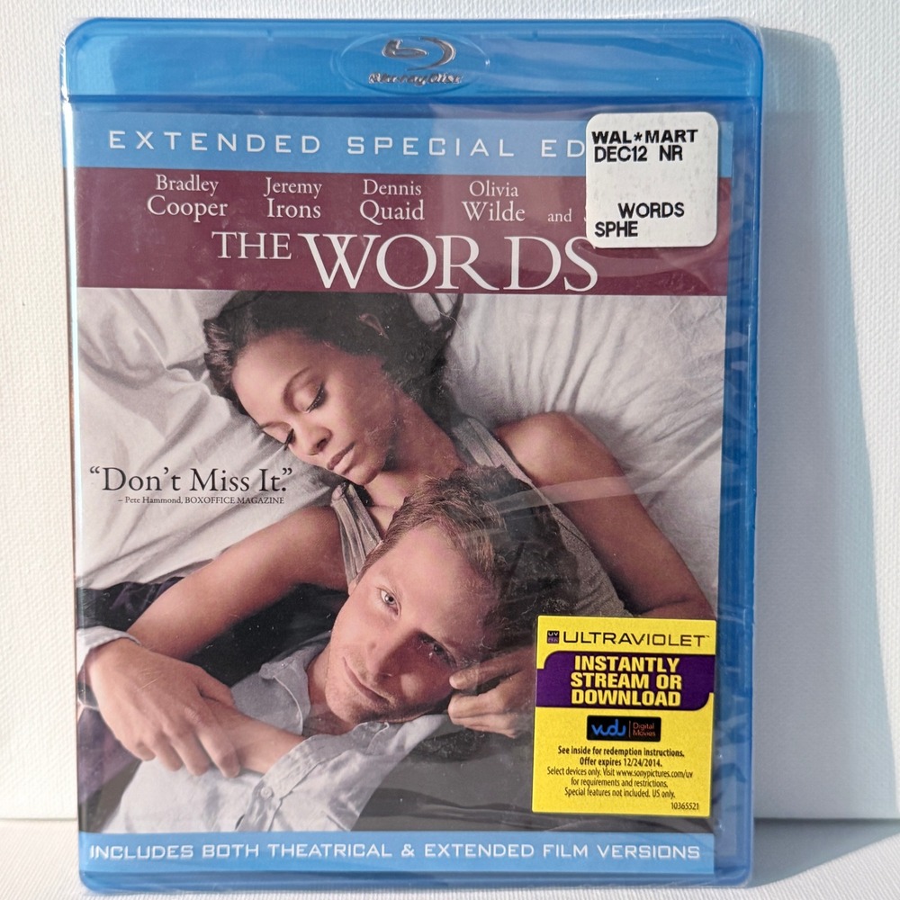 NEW The Words Blu ray Extended and Theatrical Versions MOVIE Bradley Cooper